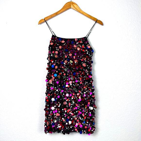 Lovers + Friends Womens Mini Dress XXS HOCO Chloe Paillette‎ Sequin Party NWT - Picture 1 of 8